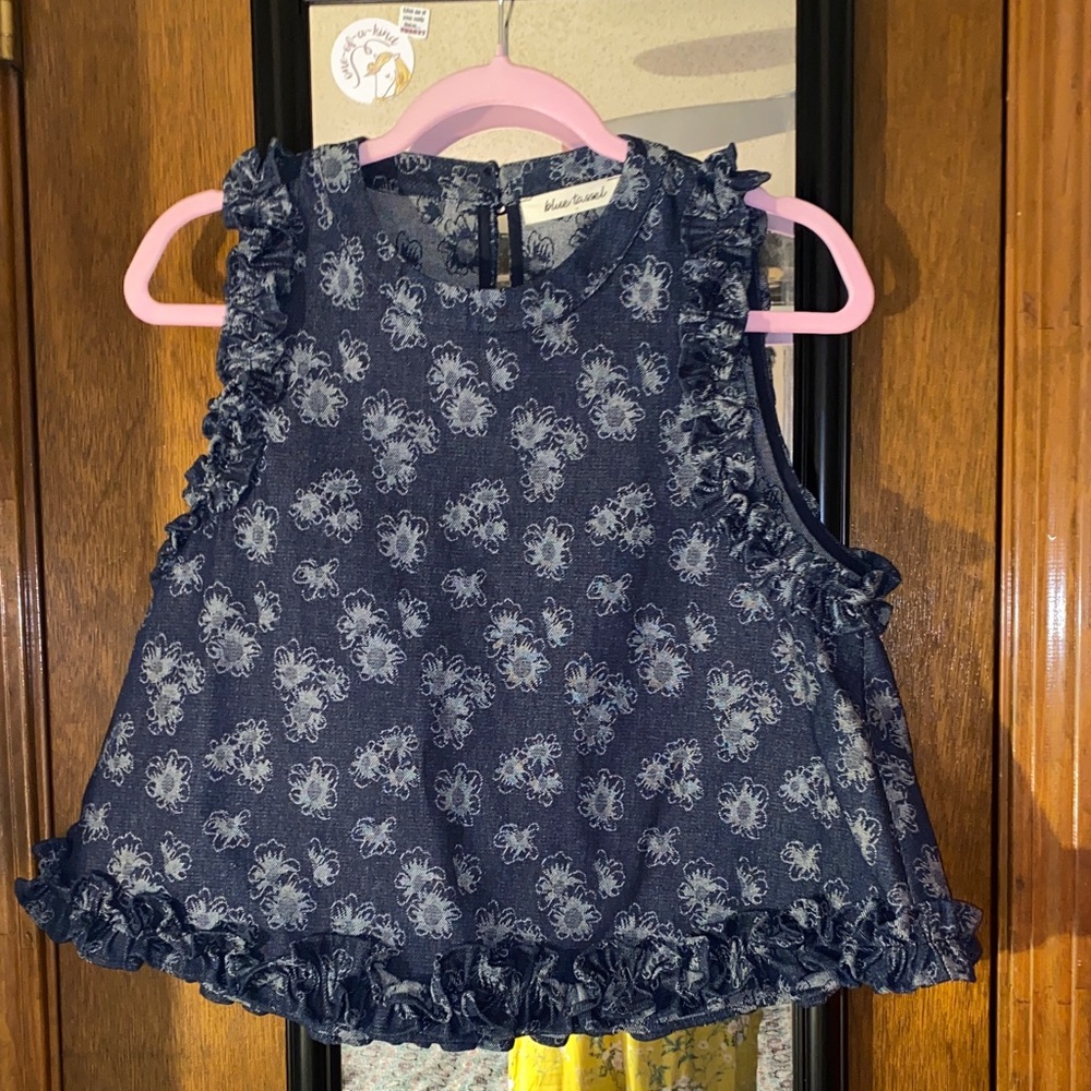 Blue Floral denim Top
